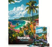 Puzzle de 1000 pièces représentant Une île Tropicale de Boracay, aux Philippines, pour Adultes Un Exercice Mental Amusant et Anti-Stress Bords Nets Un Cadeau attentionné (38x26cm)