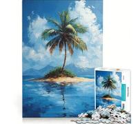 Puzzle de 1000 pièces représentant Une île Tropicale et Un Palmier Jouet éducatif Stimulant à compléter Cadeau Original pour Un Anniversaire ou Noël 38x26cm