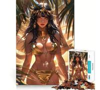 Puzzle de 1000 pièces représentant une jeune femme arabe sexy inspiré de Cléopâtre Idéal pour les adultes Cadeau stimulant la logique et l'habileté pour se détendre et s'amuser Découpe précise Parfait