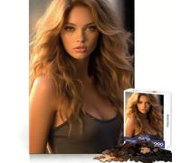 Puzzle de 1000 pièces représentant Une Jeune Fille Blonde Sexy, idéal pour Les Adolescents Activité stimulante à Domicile, Bords précis, Cadeau Festif 38x26cm