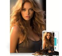 Puzzle de 1000 pièces représentant Une Jeune Fille Blonde Sexy, idéal pour Les Adolescents Activité stimulante à Domicile, Bords précis, Cadeau Festif 38x26cm