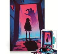 Puzzle de 1000 pièces représentant Une Jeune Fille d'anime Face à Une Main géante Jeu de mémoire et Système de Verrouillage sécurisé,sans pièces détachables Idéal pour Les Petits Cerveaux