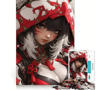 Puzzle de 1000 pièces représentant Une Jeune guerrière en Armure d'anime Jeu de réflexion créatif Découpe Nette Composants Robustes Idéal pour Les Voyages (38x52cm)