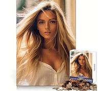 Puzzle de 1000 pièces représentant Une Jeune Mannequin Blonde, idéal pour Les Adolescents, pour développer Leur mémoire, Un Cadeau Parfait pour Les fêtes (38x52cm)