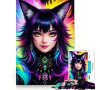Puzzle de 1000 pièces représentant Une Jolie Fille d'anime en Images de synthèse Jeu d'articulation et Stimulant pour Les Esprits Idéal pour Un Moment de détente et de créativité,Parfait