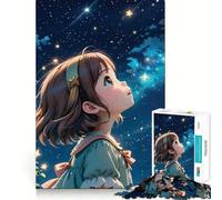 Puzzle de 1000 pièces représentant Une Jolie Fille d'anime Jeu de Construction Assemblage sûr et précis Jouet d'intérieur pour Les Vacances (38x52cm)