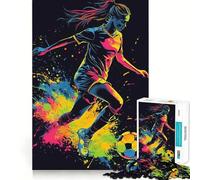 Puzzle de 1000 pièces représentant Une joueuse de Football en Action, pour Adultes Jeu Intelligent et Amusant, Motif Assembler, Cadeau précieux (38x26cm)