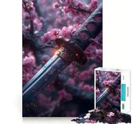 Puzzle de 1000 pièces représentant Une Lame de Katana de samouraï pour Adultes, idéal pour se détendre et développer Ses capacités intellectuelles Collection d'œuvres d'art aux Bords précis (50x75cm)