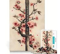 Puzzle de 1000 pièces représentant Une Lame de Sabre de samouraï pour Adultes Améliore la mémoire, détend l'esprit et constitue Une pièce de Collection Artistique aux Contours Nets (38x52cm)