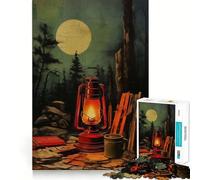 Puzzle de 1000 pièces représentant Une Lanterne de Camping Vintage,idéal pour Les Adultes Jeu de réflexion et de Coordination Découpe Laser pour Un Assemblage Parfait Activité enrichissante