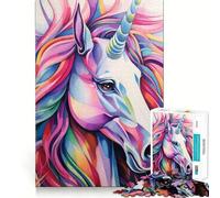 Puzzle de 1000 pièces représentant Une Licorne en Gros Plan (38x52cm),Un Jeu Stimulant la réflexion avec des pièces Bien fixées et sans pièces détachées,idéal pour la Maison