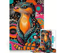 Puzzle de 1000 pièces représentant Une Loutre dans Un Style psychédélique, idéal pour Adultes Jeu de logique raffiné, détente et Finitions soignées Pièce d'art (38x26cm)