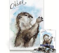 Puzzle de 1000 pièces représentant Une Loutre de mer à l'aquarelle, idéal pour Les Adultes, Stimulant cérébral et Anti-Stress, décoration Murale aux Bords précis (38x52cm)