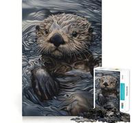 Puzzle de 1000 pièces représentant Une Loutre de mer, idéal pour Les Adolescents Facile à Assembler, à découper et à présenter Cadeau Parfait pour Les vœux du Père Noël (38x52cm)