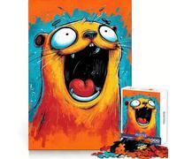 Puzzle de 1000 pièces représentant Une Loutre Hurlant de Terreur, idéal pour Les Adolescents activité relaxante et stimulante, Parfait pour Un Cadeau Original (38x26cm)