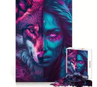 Puzzle de 1000 pièces représentant Une louve Violette et Bleue idéale pour Les Adolescentes Renforce Les Souvenirs favorise la détente et procure Un Sentiment de Paix Qualité supérieure Cadeau