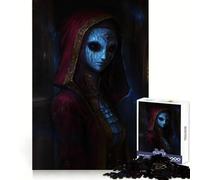 Puzzle de 1000 pièces représentant Une mystérieuse Figure au Masque de Diable Rouge Jeu de logique Fine, Silencieux et Amusant, Bords Nets, Cadeau mémorable (38x26cm)
