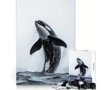 Puzzle de 1000 pièces représentant Une Orque sautant Hors de l'eau, idéal pour Adultes Jeu de logique raffiné, détente et Finitions soignées Pièce d'art (50x75cm)