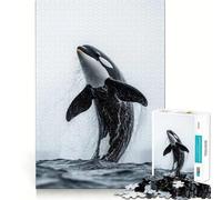 Puzzle de 1000 pièces représentant Une Orque sautant Hors de l'eau, idéal pour Adultes Jeu de logique raffiné, détente et Finitions soignées Pièce d'art (50x75cm)