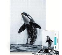 Puzzle de 1000 pièces représentant Une Orque sautant Hors de l'eau, idéal pour Adultes, renforce Les Liens familiaux, Cadeau d'anniversaire aux Bords Nets (38x52cm)