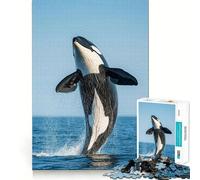 Puzzle de 1000 pièces représentant Une Orque sautant Hors de l'eau, idéal pour Les Adultes Jeu cognitif, Moment de complicité et d'assemblage, Cadeau de Noël (38x52cm)