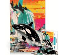 Puzzle de 1000 pièces représentant Une Orque, Un Assassin Tueur, pour Adultes Un Jeu d'entraînement cérébral Relaxant et Amusant à Assembler, Un pour Les fêtes (50x75cm)