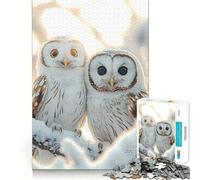 Puzzle de 1000 pièces représentant Une Paire de Chouettes harfangs des neiges, Jeu de logique pour Adolescents, pièce de Collection découpée avec précision (50x75cm)