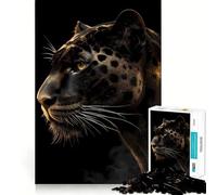 Puzzle de 1000 pièces représentant Une panthère Noire,Un Portrait d'animal à l'emboîtement Parfait Jeu de Concentration Amusant,Moment de détente et de Plaisir,décoration de Noël (50x75cm)