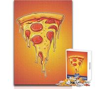 Puzzle de 1000 pièces représentant Une Part de Pizza Pepperoni Fondue Jeu éducatif, Analyse et logique Idée Cadeau pour Un Père Noël Secret Dimensions : 38x26cm