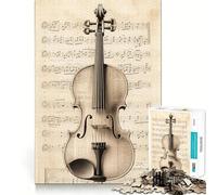 Puzzle de 1000 pièces représentant Une partition de Violon (50x75cm) Jeu de réflexion Assemblage Stable Pièces Qui ne bougent Pas Passe-Temps agréable pour Les Longs Week-Ends