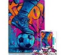 Puzzle de 1000 pièces représentant Une Peinture à l'huile de Football pour Adultes et Adolescents Stimulez Votre Cerveau grâce à des Jouets addictifs pour cultiver la Patience Jeu de défi Unique