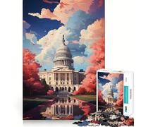 Puzzle de 1000 pièces représentant Une Peinture à l'huile de Washington,idéal pour Adultes Jeu de mémoire et de réflexion Découpe Fine,Finitions Haut de Gamme Un Moyen captivant de Passer Le Temps