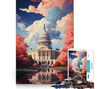 Puzzle de 1000 pièces représentant Une Peinture à l'huile de Washington,idéal pour Les Adolescents Activité de Groupe Amusante,Propre et relaxante en intérieur (38x26cm)