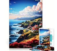 Puzzle de 1000 pièces représentant Une Peinture à l'huile des Açores pour Adultes, idéal pour stimuler la mémoire et Passer Un Moment agréable 38x26cm