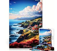 Puzzle de 1000 pièces représentant Une Peinture à l'huile des Açores pour Adultes, idéal pour stimuler la mémoire et Passer Un Moment agréable 38x26cm