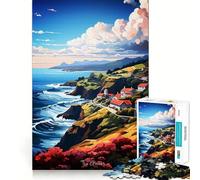 Puzzle de 1000 pièces représentant Une Peinture à l'huile des Açores pour Adultes Stimule la mémoire Apaisant et divertissant Découpe de qualité supérieure Cadeau attentionné 50x75cm