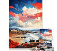 Puzzle de 1000 pièces représentant une peinture à l'huile des Hébrides extérieures un jeu de logique solide et amusant avec découpe de précision idéal pour les adultes (50x75cm) Cadeau de Noël parfait