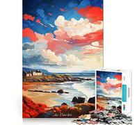 Puzzle de 1000 pièces représentant une peinture à l'huile des Hébrides extérieures un jeu de logique solide et amusant avec découpe de précision idéal pour les adultes (50x75cm) Cadeau de Noël parfait