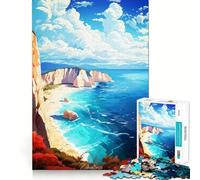 Puzzle de 1000 pièces représentant Une Peinture à l'huile sur Le thème de la Grèce,idéal pour Les Adultes Jeu de Concentration,découpe de précision,Bords Lisses,défi Amusant pour Passer Le Temps