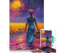 Puzzle de 1000 pièces représentant Une Peinture de Femme Jeu cognitif Amusant Pièces Robustes et aux découpes nettes Exercice Mental Calme à Faire à la Maison (38x52cm)