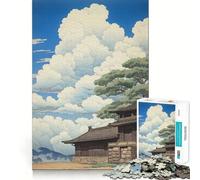 Puzzle de 1000 pièces représentant Une Peinture de Village Japonais Jeu d'adresse créatif Découpe Nette Composants Robustes Idéal pour Les Voyages pour Les Cerveaux (50x75cm)