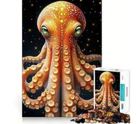 Puzzle de 1000 pièces représentant Une Pieuvre à Points Lumineux, idéal pour Adultes, pour se concentrer et se détendre à la Maison Cadeau Parfait pour Les fêtes de Fin d'année (38x26cm)