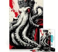 Puzzle de 1000 pièces représentant une pieuvre le roi de Cthulhu et les animaux marins 50x75cm idéal pour adultes Jeu de réflexion et de détente à domicile Cadeau parfait pour les fêtes de fin d'année