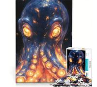 Puzzle de 1000 pièces représentant Une Pieuvre Lumineuse, Jeu de réflexion Stimulant, idéal pour se détendre, Cadeau d'anniversaire, 50x75cm