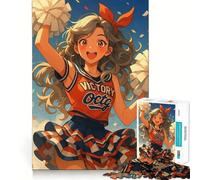 Puzzle de 1000 pièces représentant Une Pom-Pom Girl d'anime avec des Pompons,idéal pour Les Adolescents Jeu Stimulant et Facile à Assembler,Parfait pour Une activité familiale Amusante en soirée