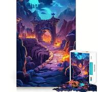 Puzzle de 1000 pièces représentant Une Porte de ruines Antiques Jeu de réflexion Pièces précises et sans Couture Activité Amusante en Famille 38x52cm