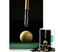 Puzzle de 1000 pièces représentant Une Queue de Billard et des Boules, idéal pour Les Adultes, Stimulant cérébral et Anti-Stress, décoration Murale aux Bords précis (50x75cm)