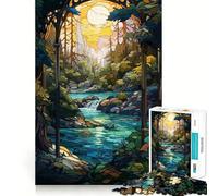 Puzzle de 1000 pièces représentant Une rivière et Une Cascade,idéal pour Les Adolescents Jeu Stimulant Le Cerveau,Assemblage précis sans espaces,activité relaxante en Groupe à l'intérieur (38x26cm)