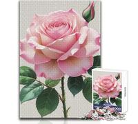 Puzzle de 1000 pièces représentant Une Rose en Bouton, idéal pour Adultes Activité éducative et stimulante, Parfaite pour Les fêtes Dimensions:38x52cm