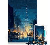 Puzzle de 1000 pièces représentant Une Rue de Tokyo sous la Pluie, idéal pour Les Adolescents Jeu de réflexion Relaxant, découpe soignée, Cadeau raffiné (38x52cm)